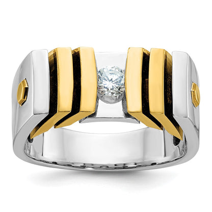 14k Two-tone Gold Men's Diamond Ring Mounting