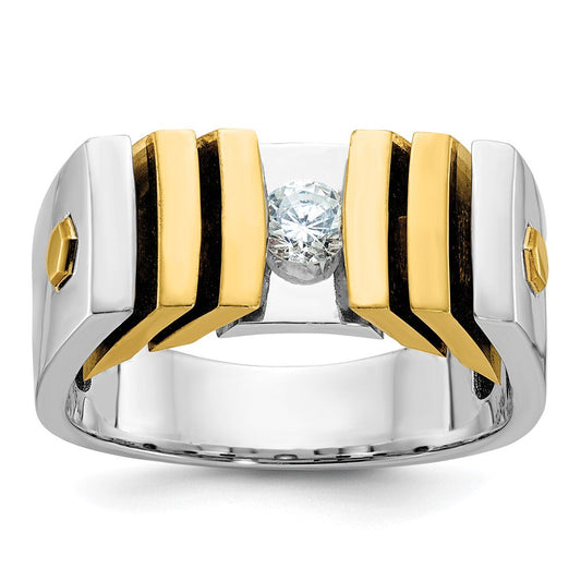 14k Two-tone Gold Men's Diamond Ring Mounting