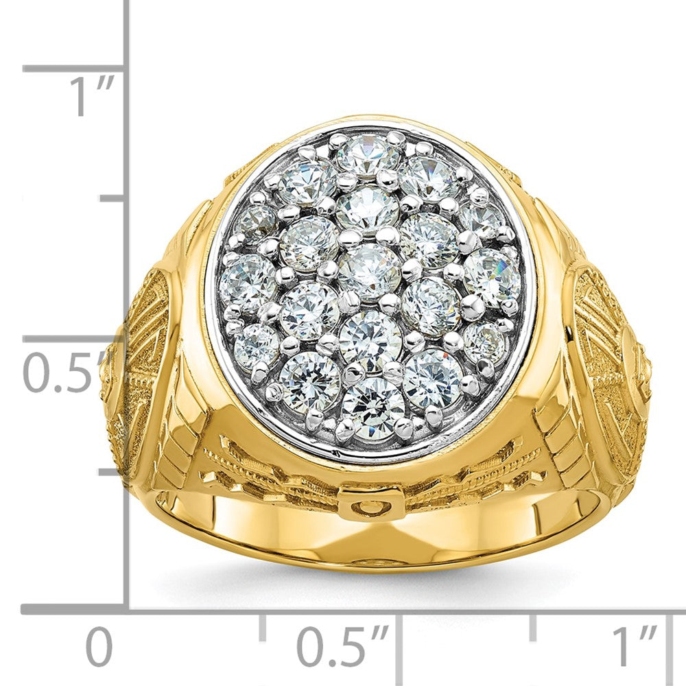 14k Two-tone Gold Men's Diamond Cluster Ring Mounting