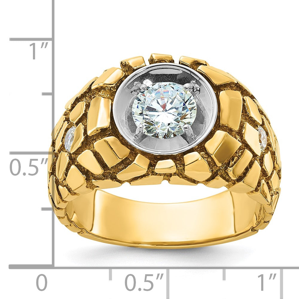 14k Two-tone Gold Men's Diamond Nugget Ring Mounting