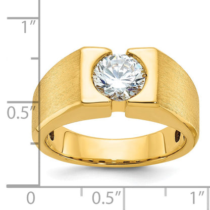 14k Yellow Gold Men's Polished and Satin Diamond Ring Mounting