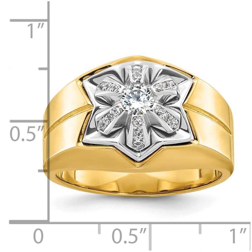 14k Two-tone Gold Men's Diamond Ring Mounting