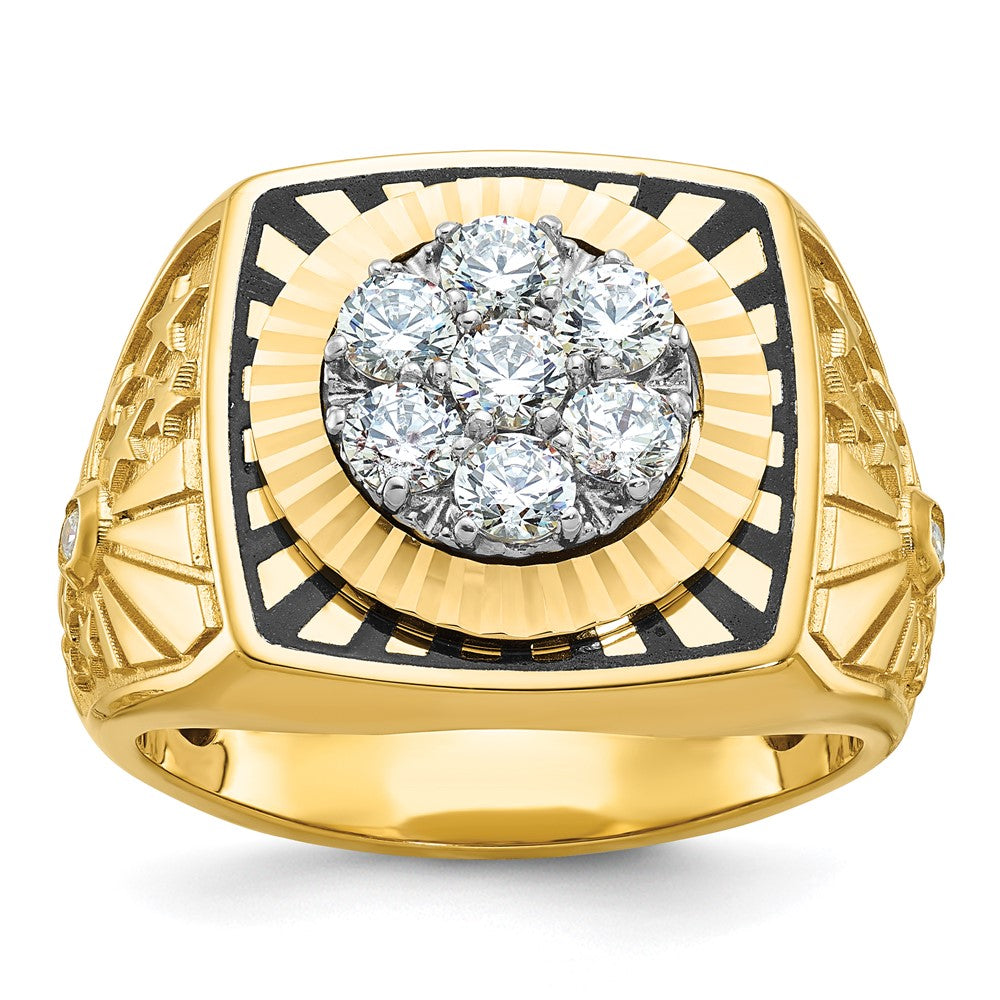 14k Two-tone Gold Men's Diamond Ring Mounting