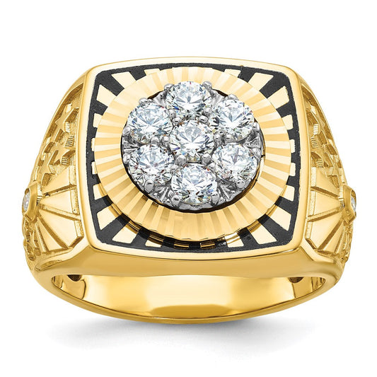 14k Two-tone Gold Men's Diamond Ring Mounting