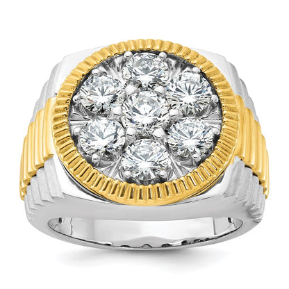 14k Two-tone Gold Men's Diamond Ring Mounting