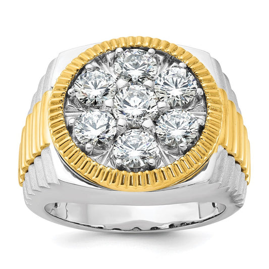 14k Two-tone Gold Men's Diamond Ring Mounting