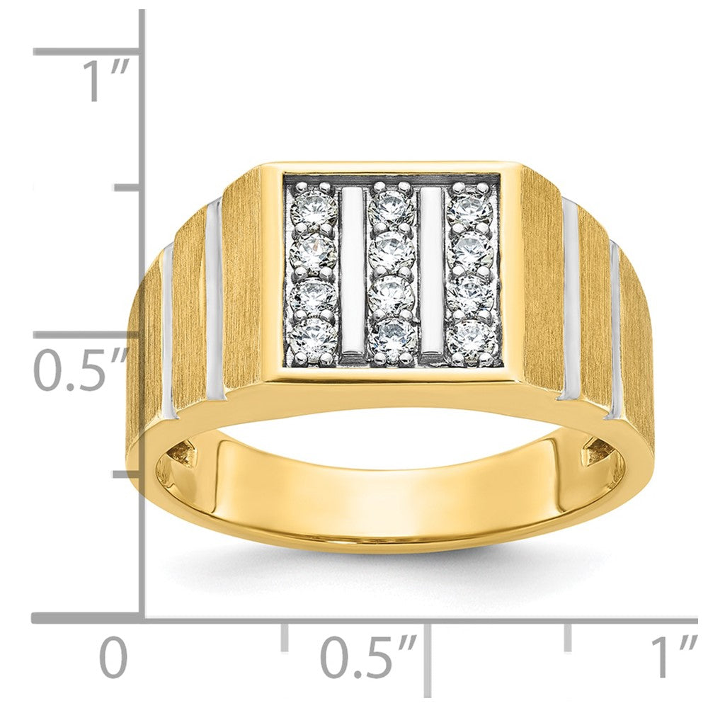 14k Yellow Gold Men's Polished and Satin Diamond Ring Mounting