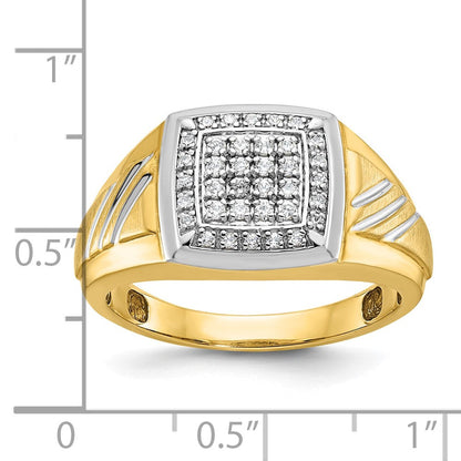 14k Yellow u0026 Rhodium Gold Men's Polished and Satin Diamond Ring Mounting