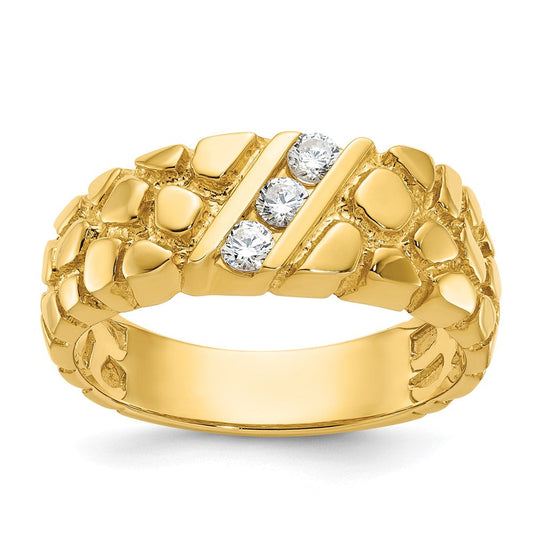 14k Yellow Gold Men's Diamond Nugget Ring Mounting