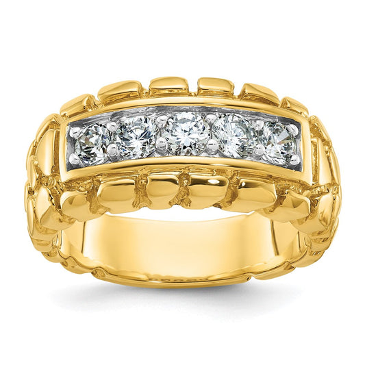 14k Yellow Gold Men's Diamond Nugget Ring Mounting