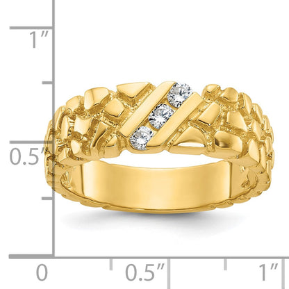 14k Yellow Gold Men's Diamond Nugget Ring Mounting