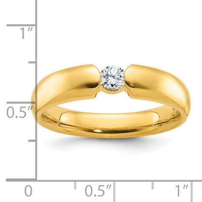 14k Yellow Gold Men's 1/4 carat Diamond Complete Ring