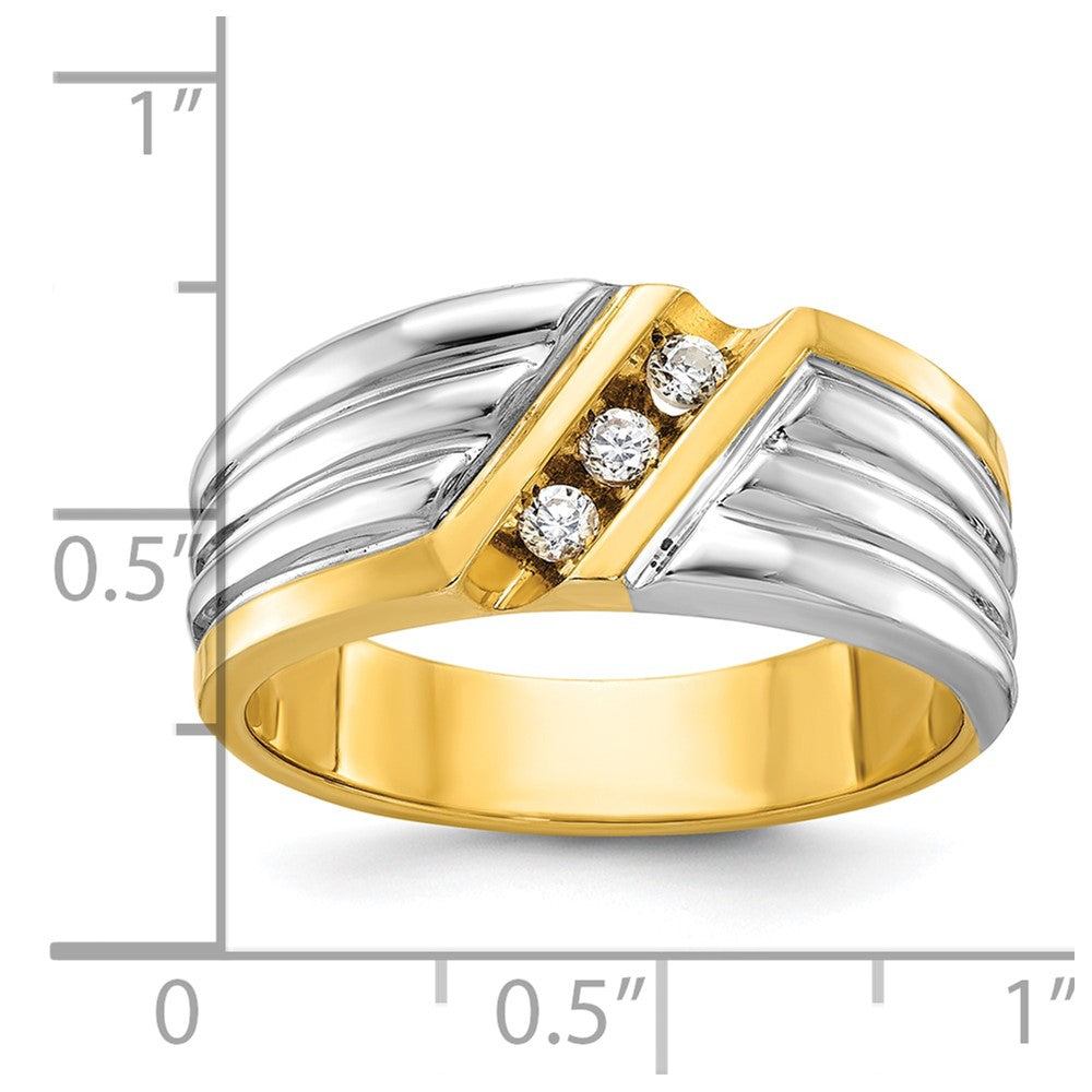 14k Two-tone Gold Men's Diamond Ring Mounting