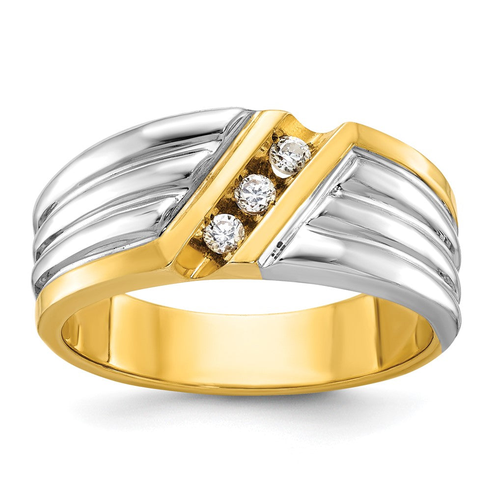 14k Two-tone Gold Men's Diamond Ring Mounting
