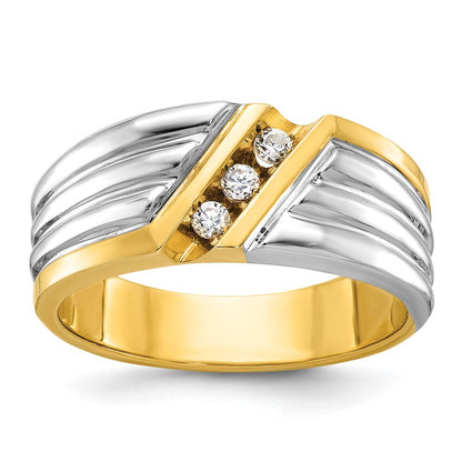 14k Two-tone Gold Men's Diamond Ring Mounting