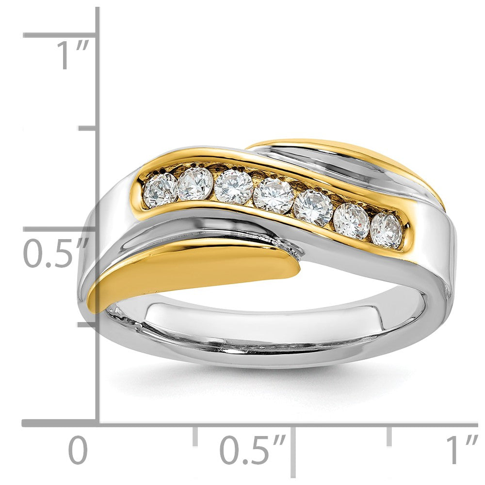 14k Two-tone Gold Men's Diamond Ring Mounting