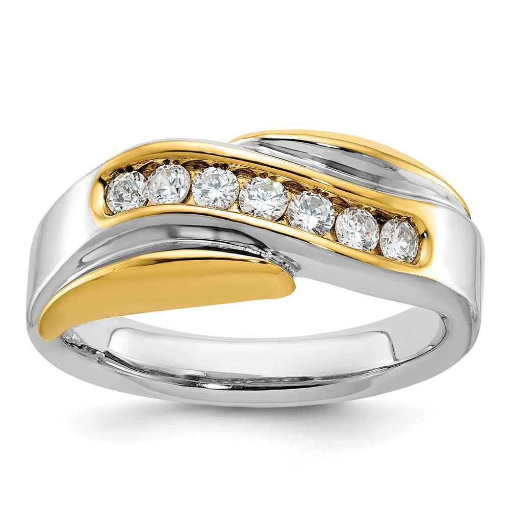 14k Two-tone Gold Men's 1/2 carat Diamond Complete Ring