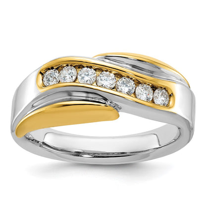 14k Two-tone Gold Men's Diamond Ring Mounting