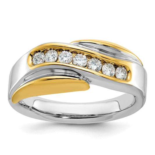 14k Two-tone Gold Men's Diamond Ring Mounting