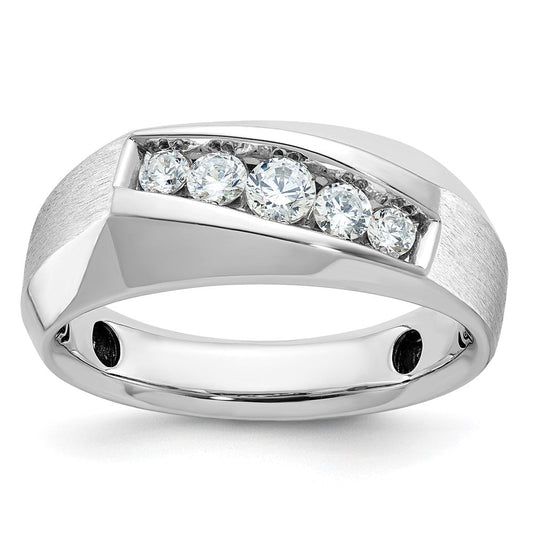 14k White Gold Men's Polished and Satin Diamond Ring Mounting