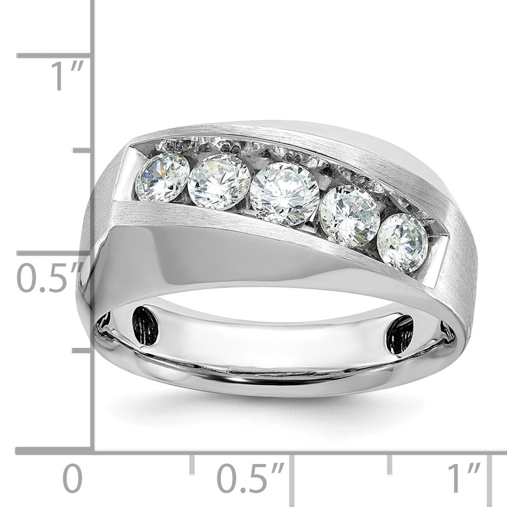 14k White Gold Men's Polished and Satin Diamond Ring Mounting