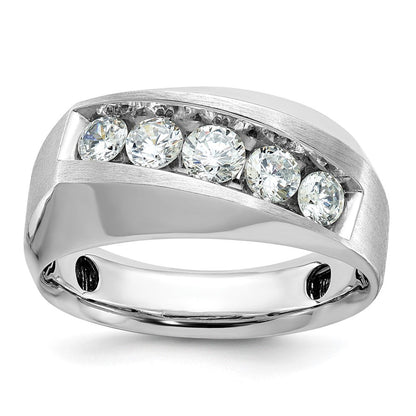 14k White Gold Men's Polished and Satin Diamond Ring Mounting