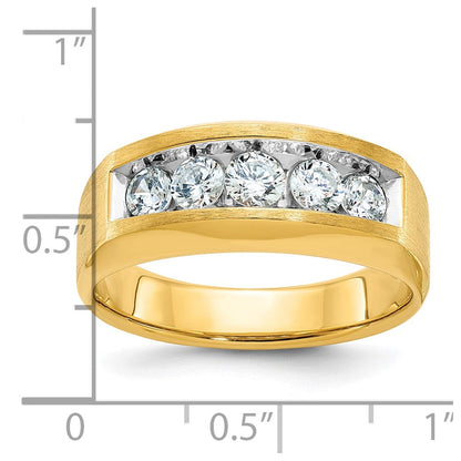 14k Yellow Gold Men's Satin Finish Diamond Ring Mounting