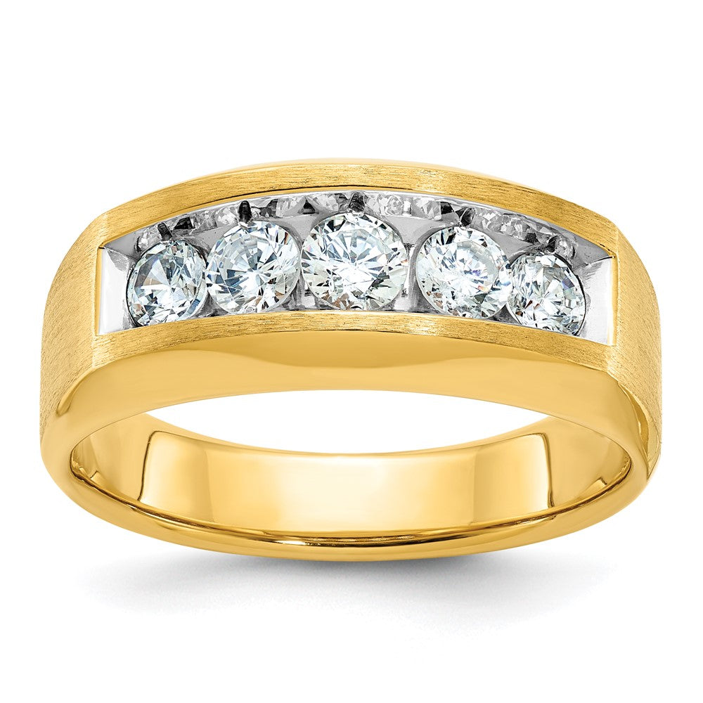 14k Yellow Gold Men's Satin Finish Diamond Ring Mounting
