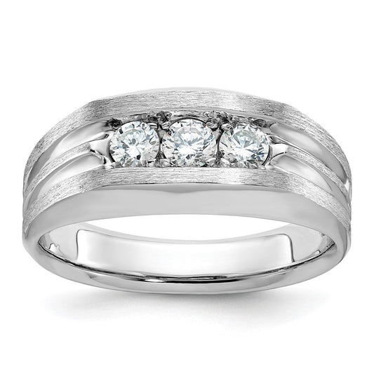 14k White Gold Men's 1/2 carat Diamond Complete Ring