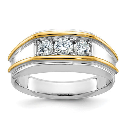 14k Two-tone Gold Men's Diamond Ring Mounting