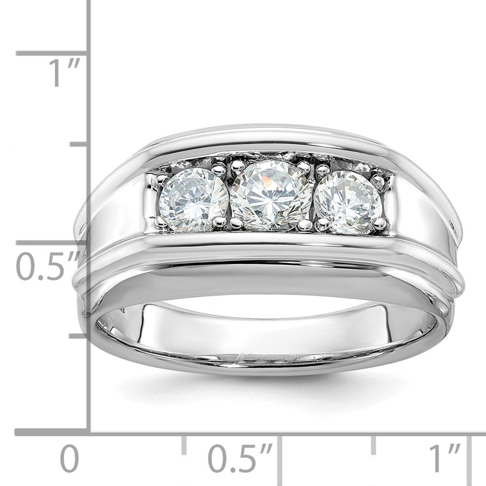 14k White Gold Men's 1 carat Diamond Complete Ring