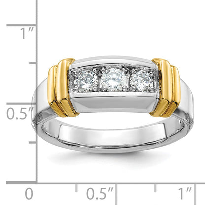 14k Two-tone Gold Men's 1/2 carat Diamond Complete Ring
