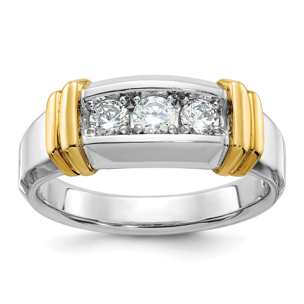 14k Two-tone Gold Men's Diamond Ring Mounting