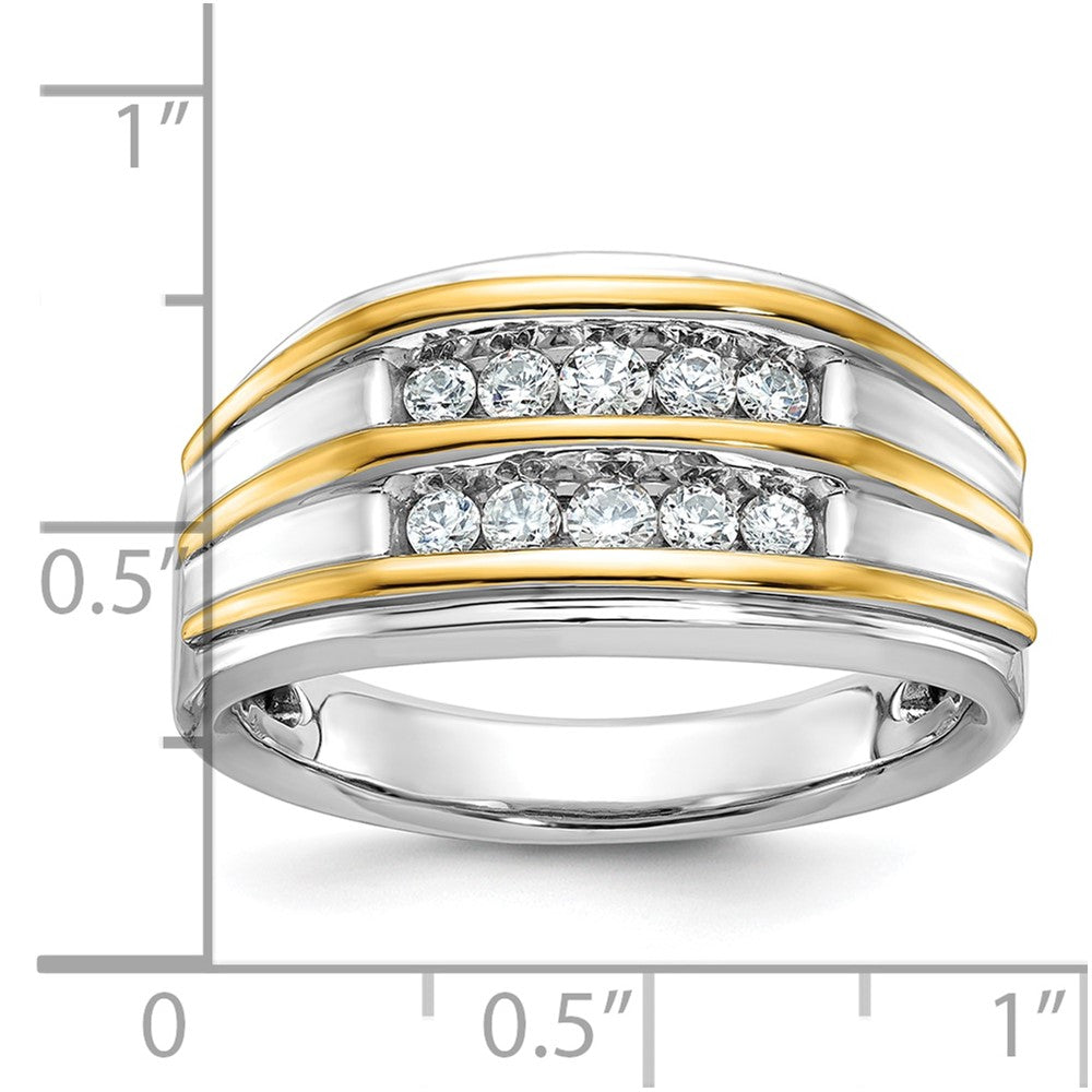 14k Two-tone Gold Men's Diamond Ring Mounting