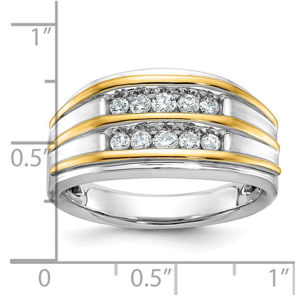 14k Two-tone Gold Men's Diamond Ring Mounting