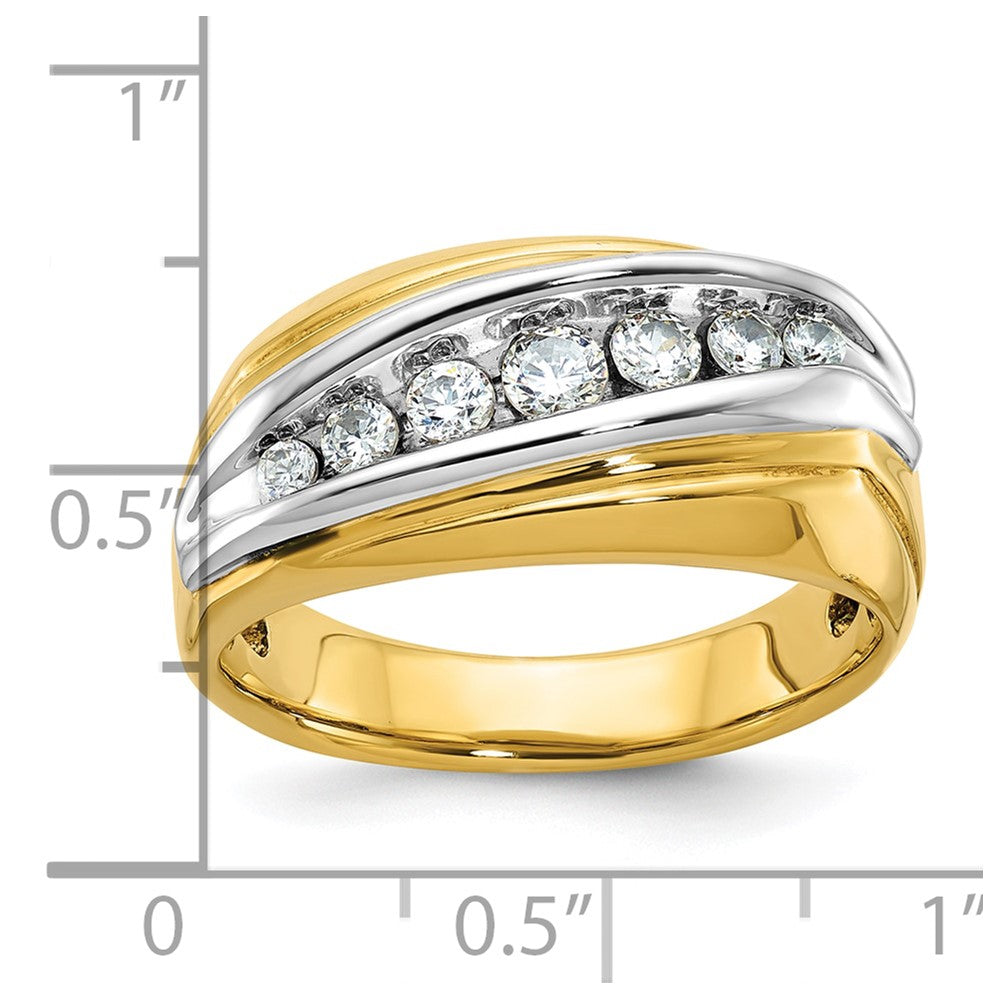 14k Two-tone Gold Men's Diamond Ring Mounting