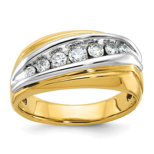 14k Two-tone Gold Men's Diamond Ring Mounting