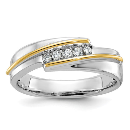 14k Two-tone Gold Men's Diamond Ring Mounting