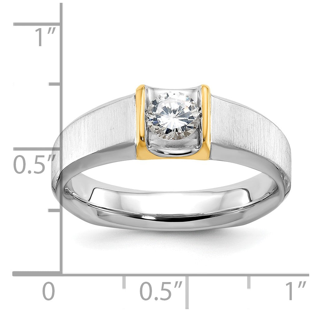 14k Two-tone Gold Men's Diamond Ring Mounting