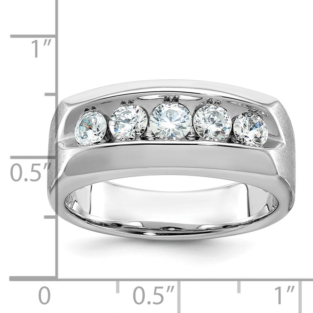 14k White Gold Men's Polished and Satin Diamond Ring Mounting
