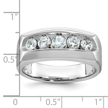 14k White Gold Men's Polished and Satin Diamond Ring Mounting