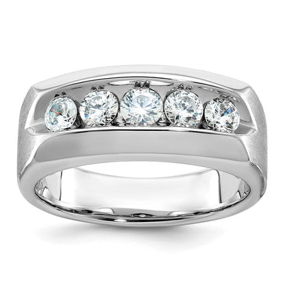 14k White Gold Men's Polished and Satin Diamond Ring Mounting