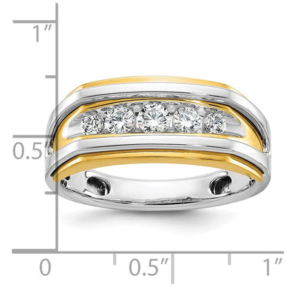 14k Two-tone Gold Men's Diamond Ring Mounting