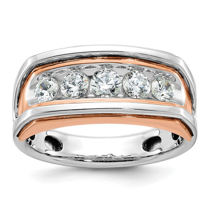 14k White/Rose Gold Two-tone Gold White/Rose Gold Men's Diamond Ring Mounting