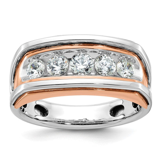 14k White/Rose Gold Two-tone Gold White/Rose Gold Men's Diamond Ring Mounting