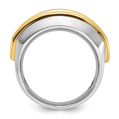 14k Two-tone Gold Men's Diamond Ring Mounting