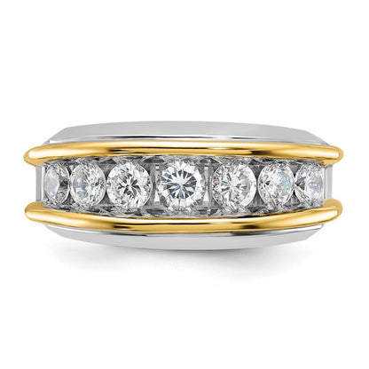 14k Two-tone Gold Men's 1.5 carat Diamond Complete Ring
