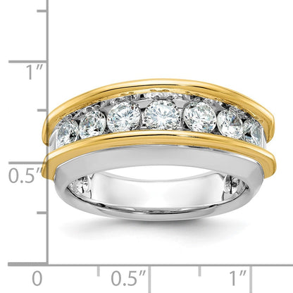 14k Two-tone Gold Men's 1.5 carat Diamond Complete Ring