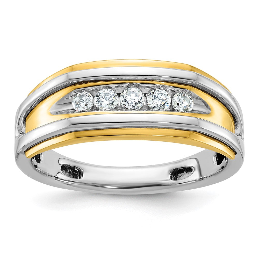 14k Two-tone Gold Men's Diamond Ring Mounting
