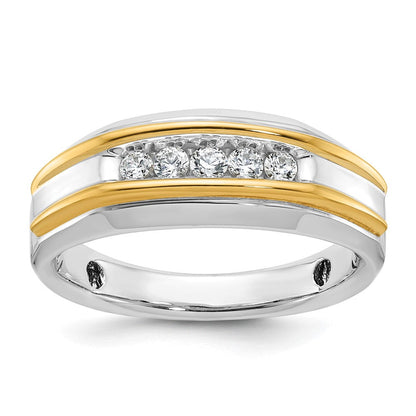 14k Two-tone Gold Men's Diamond Ring Mounting